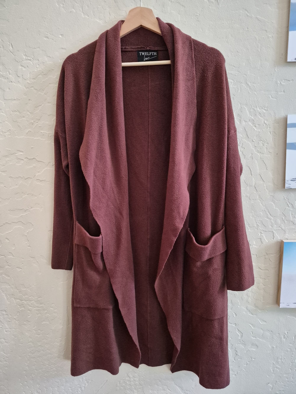 Twelfth St. by Cynthia Vincent Dusty Rose Open-Front Long Cardigan